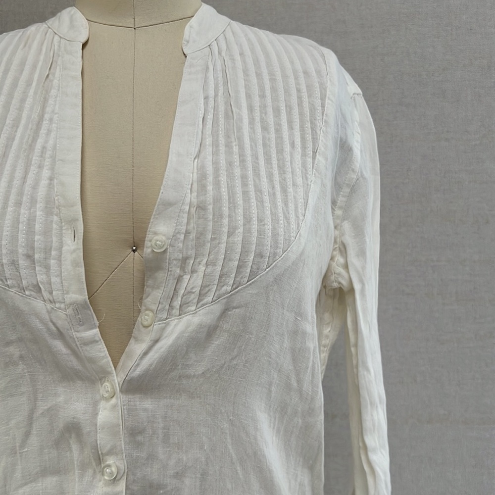 Marks & Spencers White Linen Long Shirt - 10 (M) - Picture 2 of 7